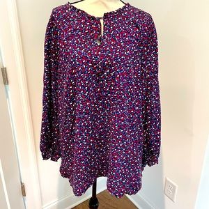 Talbots beautiful print pullover blouse